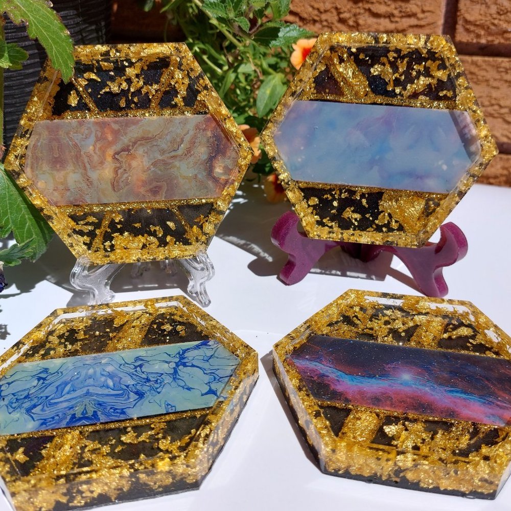 Space/Galaxy 4 Coaster Set